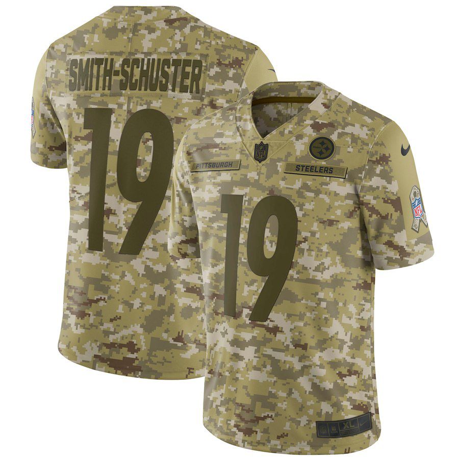 Men Pittsburgh Steelers #19 Smith-Schuster Nike Camo Salute to Service Retired Player Limited NFL Jerseys